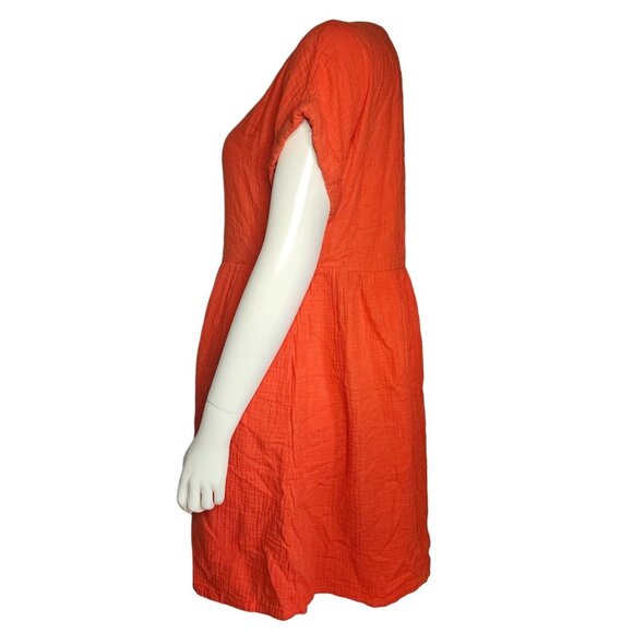 UNIVERSAL THREAD Solid All Orange Short Sleeve Pullover Dress Womens Size Small - Picture 2 of 6